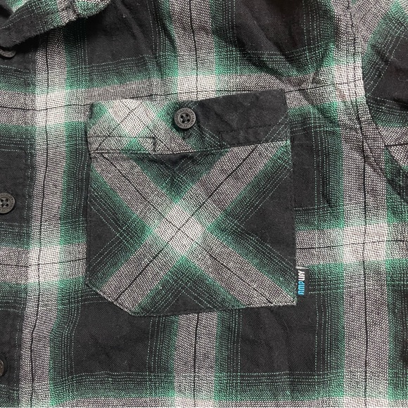 Amplify Green /Black/Grey Boys Button Down Sweater Size L (14/16) - Picture 7 of 8